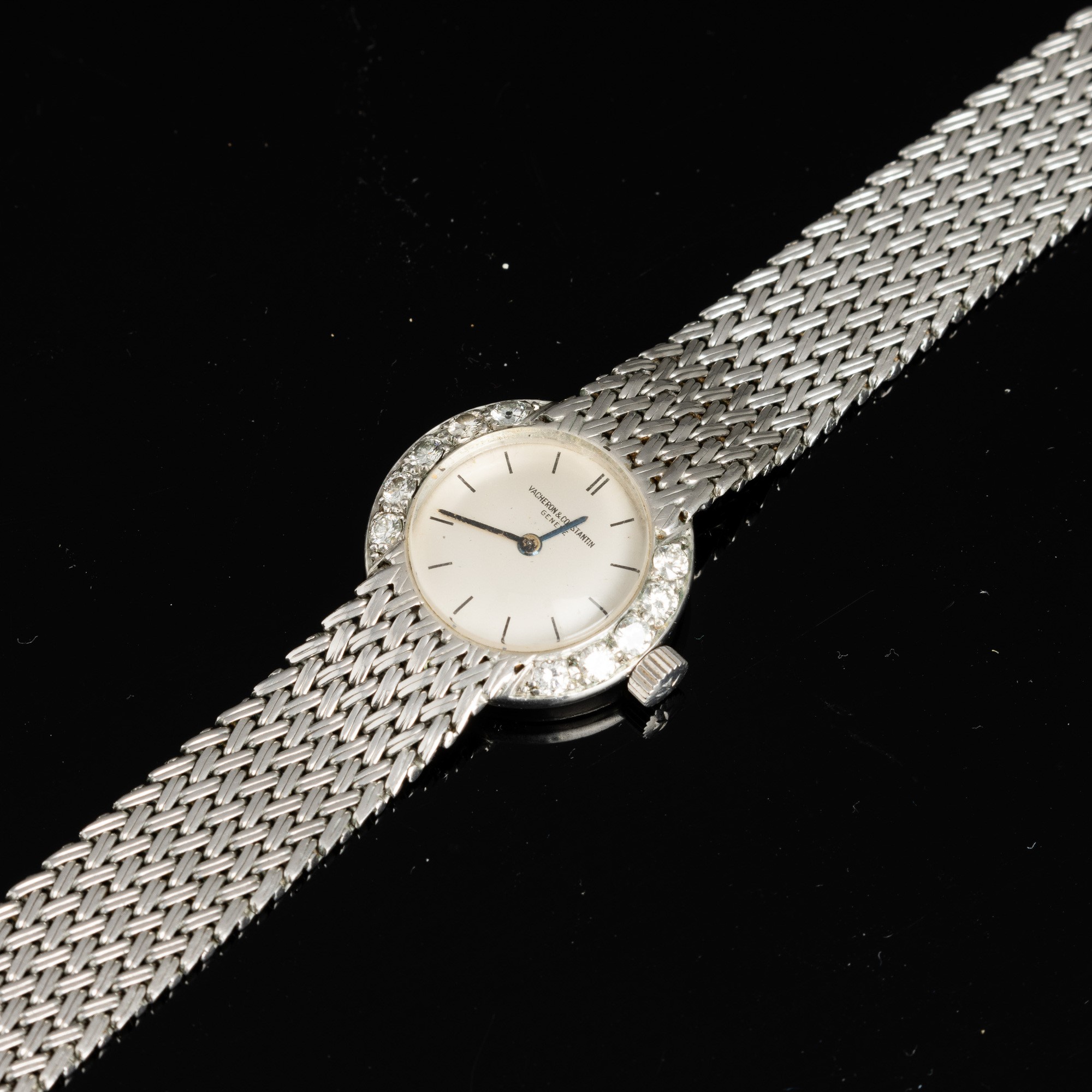Vacheron & Constantin - Orologio Lady in Oro Bianco con Ghiera in Brillanti, Carica Manuale, Quad...