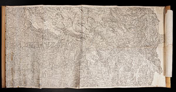 Abruzzo - Carta topografica militare Grande carta topografica militare in scala 1:50000 raffigurante parte degli Abruzzi.