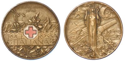 Regno D'italia. Croce Rossa Italiana. Medaglia da 10 Centesimi (3 Novembre 1918) a Favore della C...