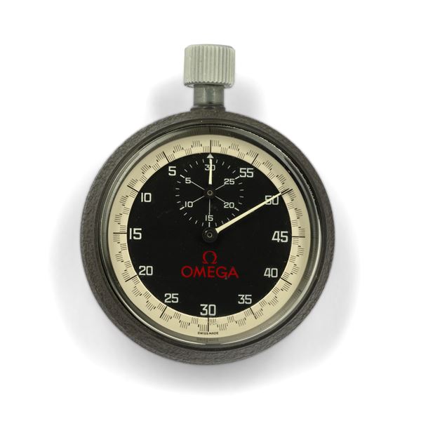 Cronometro da gara, quadrante bitonale argentè e nero<BR>54 mm