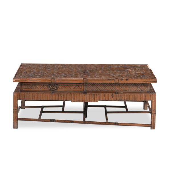 Tavolo da salotto in bambù, manifattura orientale