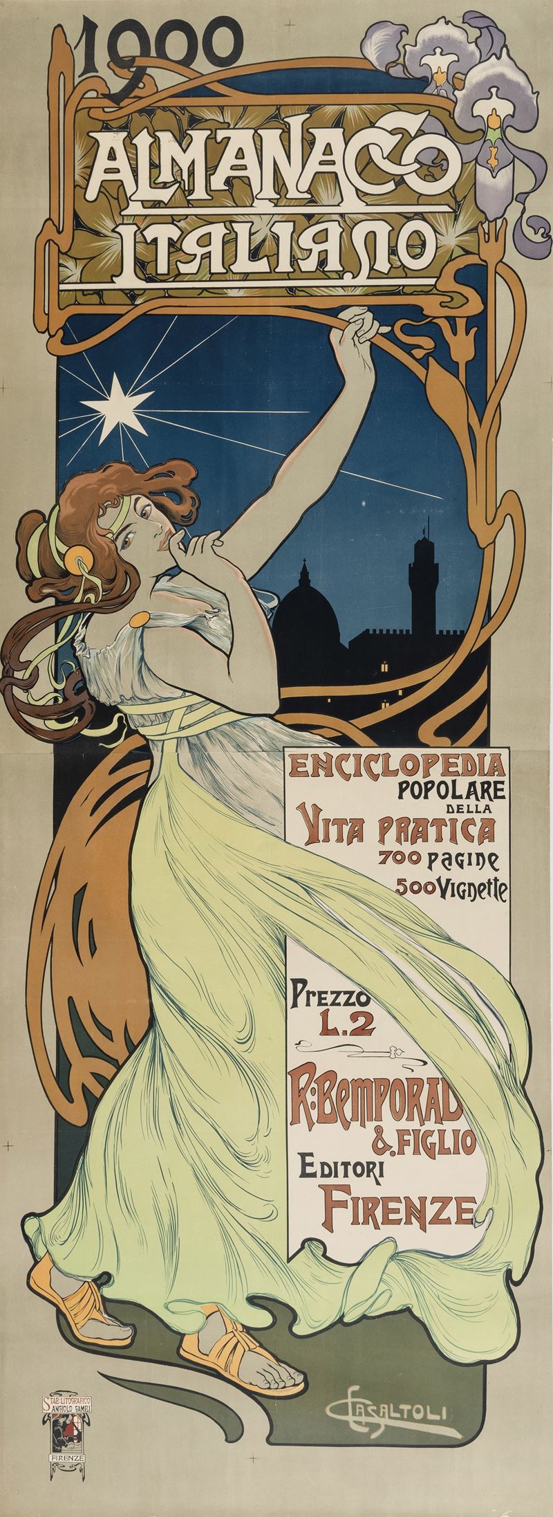 Carlo Casaltoli : 1900 Almanacco Italiano  - Auction Vintage Posters - Cambi Casa d'Aste