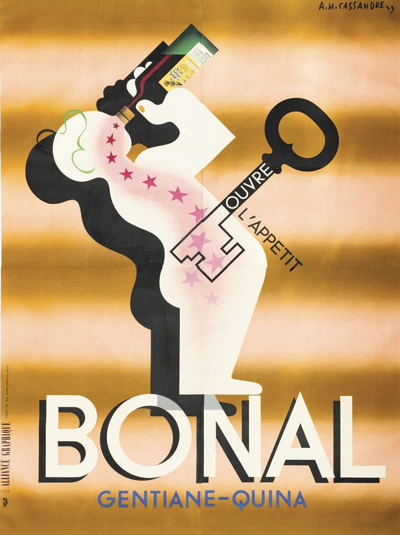 Adolphe Cassandre Mouron : Bonal, Gentiane - Quina  - Auction Vintage Posters - Cambi Casa d'Aste