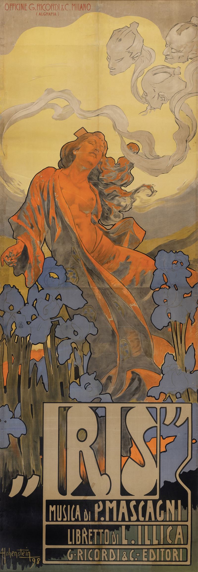Adolf Hohenstein : Iris - Opera Lirica P. Mascagni  - Auction Vintage Posters - Cambi Casa d'Aste