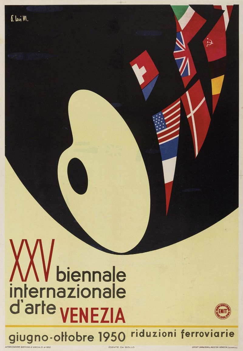 Paola Levi-Montalcini : Venezia, 25° Biennale Internazionale d’Arte / ENIT  - Asta Manifesti d'Epoca - Cambi Casa d'Aste