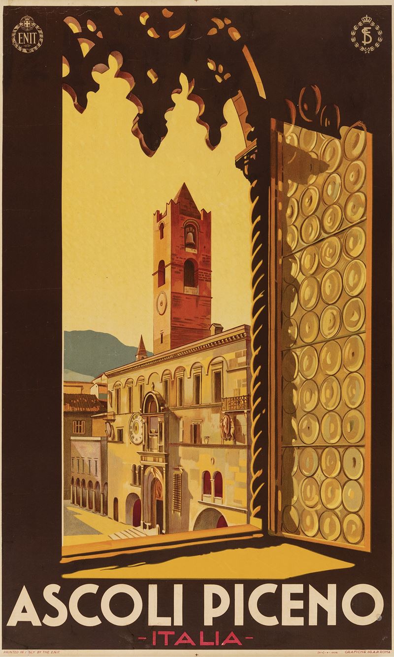 Anonimo : Ascoli Piceno - Palazzo dei Capitani del Popolo - ENIT  - Auction Vintage Posters - Cambi Casa d'Aste