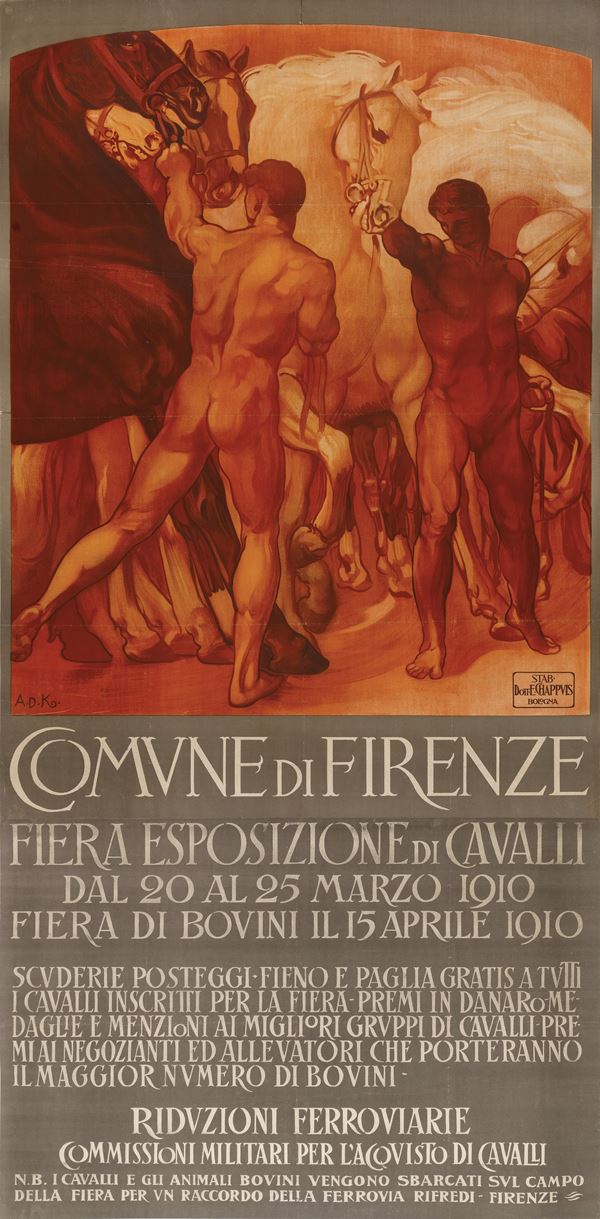Adolfo De Karolis - Fiera Esposizione Cavalli - Firenze 1910