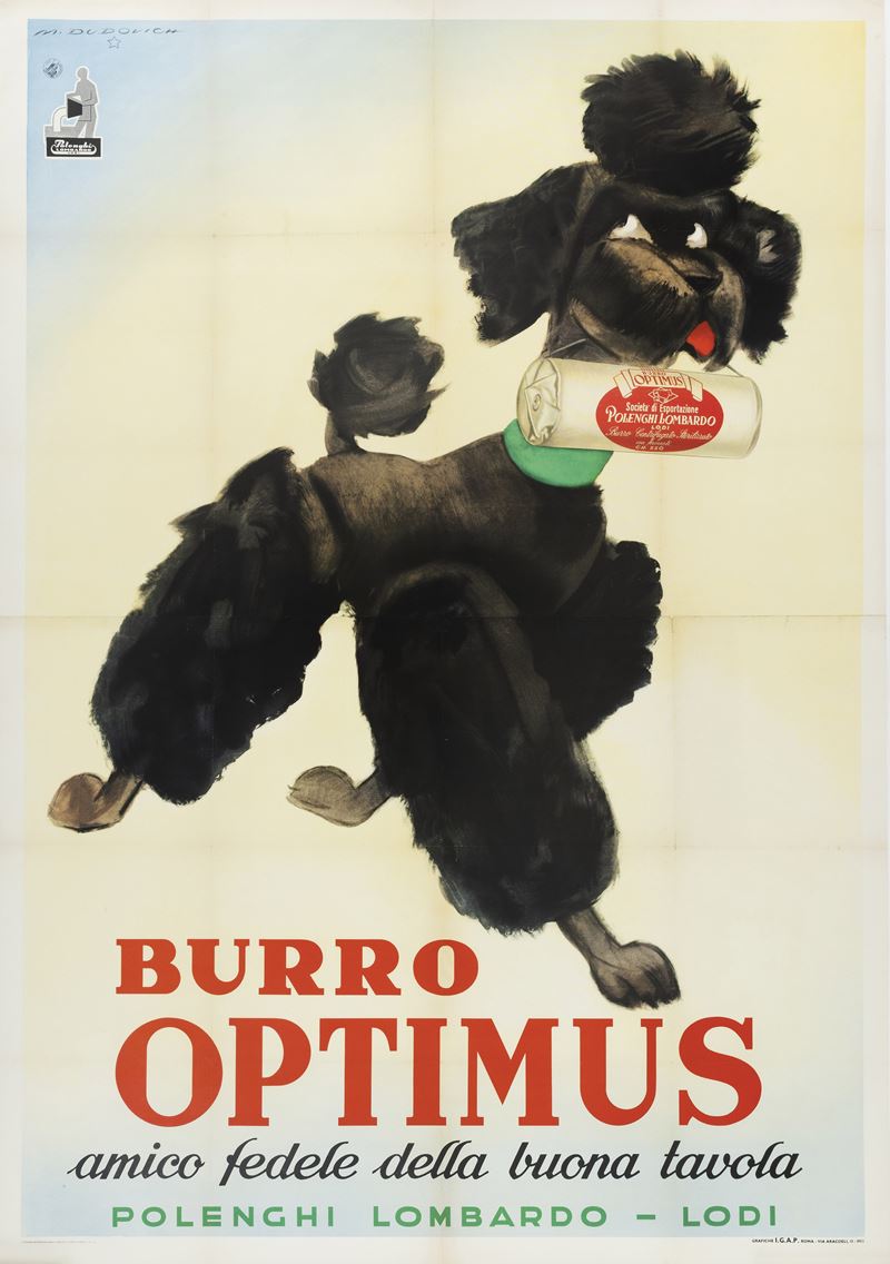 Marcello Dudovich : Burro Optimus, Polenghi Lombardo – Lodi  - Auction Vintage Posters - Cambi Casa d'Aste