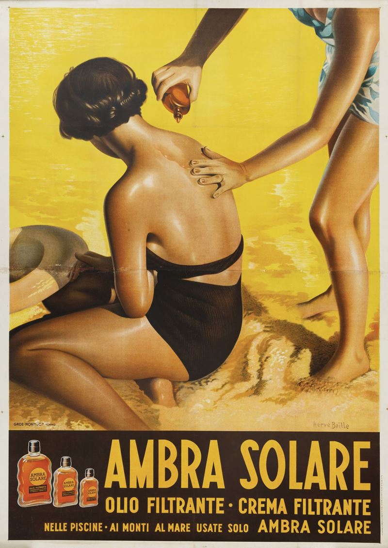 Baille Hervé : Ambra Solare  - Asta Manifesti d'Epoca - Cambi Casa d'Aste