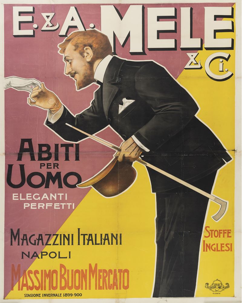 Aleandro Villa : Mele - Abiti per uomo  - Auction Vintage Posters - Cambi Casa d'Aste