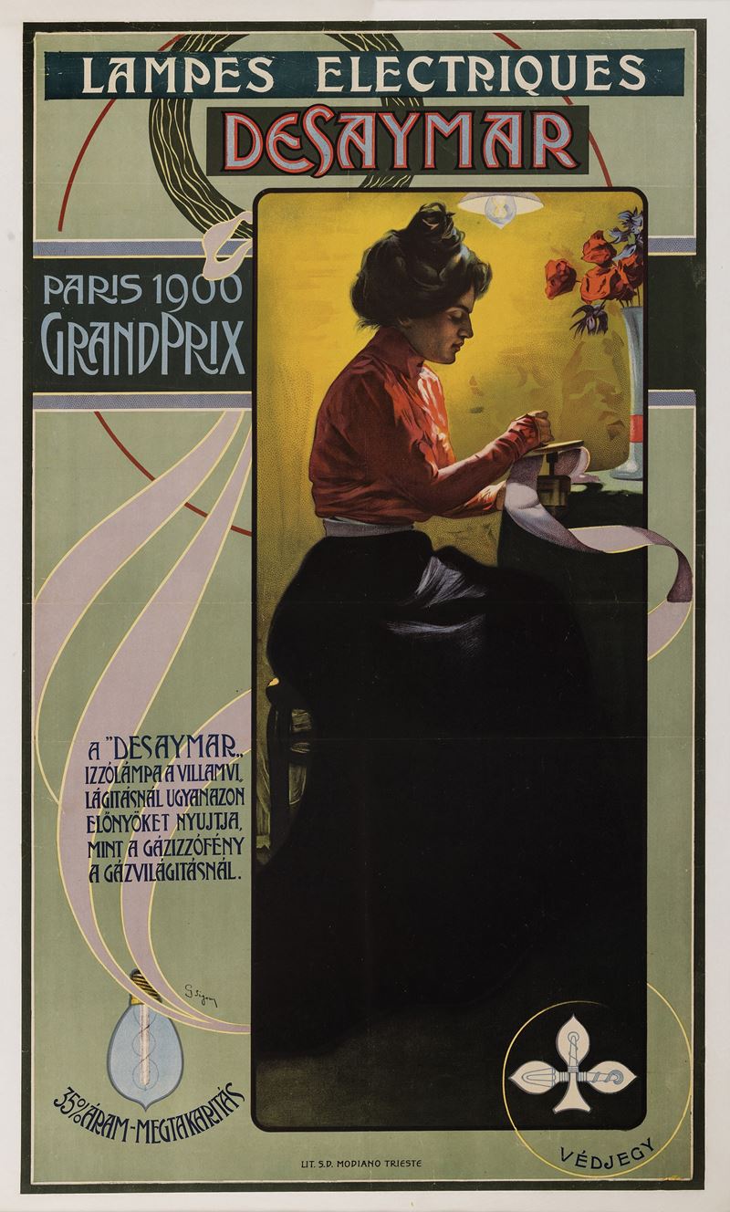 Giuseppe Sigon : Lampes Electriques - Desaymar  - Auction Vintage Posters - Cambi Casa d'Aste