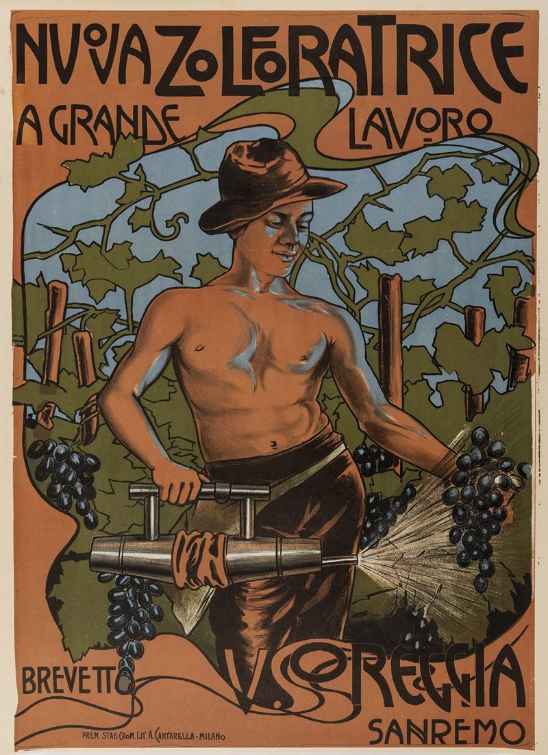 Anonimo : Nuova Zolforatrice Oreggia - Sanremo  - Auction Vintage Posters - Cambi Casa d'Aste