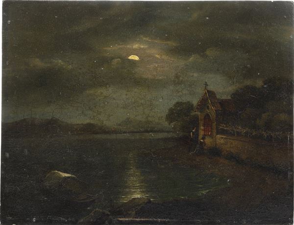 Scuola inglese del XIX-XX secolo Scena notturna