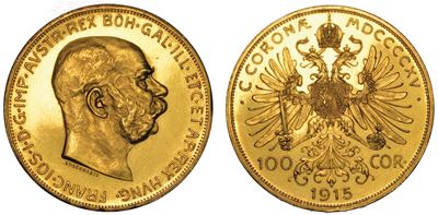 Austria. Franz Joseph, 1848-1916. 100 Corona 1915 (riconio).