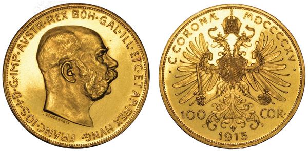 AUSTRIA. FRANZ JOSEPH, 1848-1916. 100 Corona 1915 (riconio).