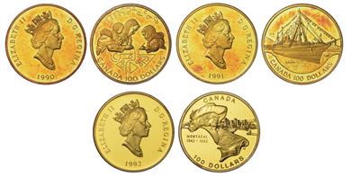 Canada. Elisabeth II, 1952-2022. Lotto di Tre Monete.