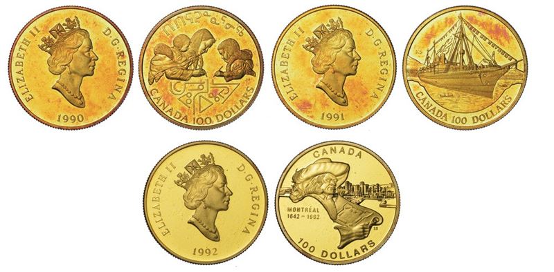 CANADA. ELISABETH II, 1952-2022. Lotto di tre monete.  - Auction Numismatics - I - Cambi Casa d'Aste