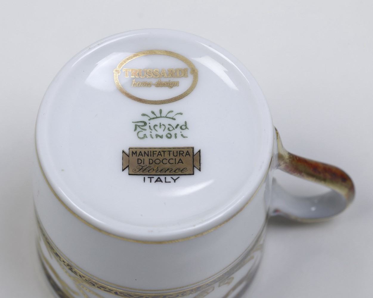 Dodici Tazze da Caffè con Piattino Trussardi. Doccia, Manifattura Richard Ginori, Verso la Fine d...