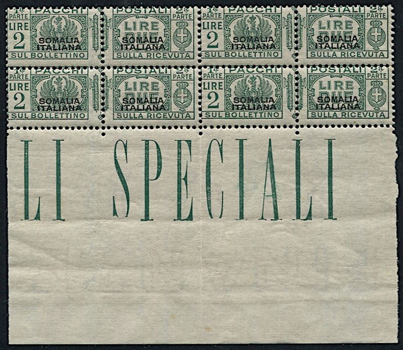 1928/1941, Somalia Italiana, pacchi postali, lire 2 verde (S. 61)  - Asta Storia Postale e Filatelia - Cambi Casa d'Aste