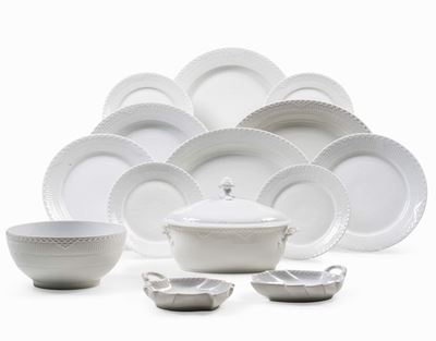 Servizio da Tavola “white Half Lace”danimarca, Manifattura Royal Copenaghen, 1952-1991