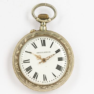 Orologio da Tasca Sistema Roskopf del 1900 Circa, Cassa in Metallo
