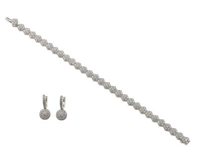 Demi-parure Composta da Bracciale ed Orecchini con Diamanti