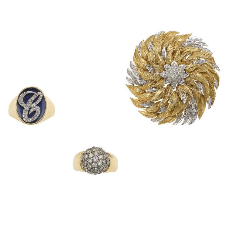 Group of diamond and gold jewels  - Auction Jewels - Cambi Casa d'Aste