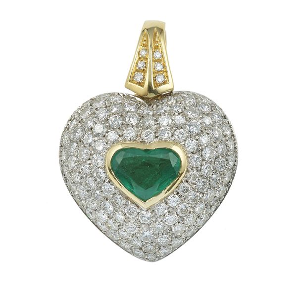 Diamond and emerald pendant