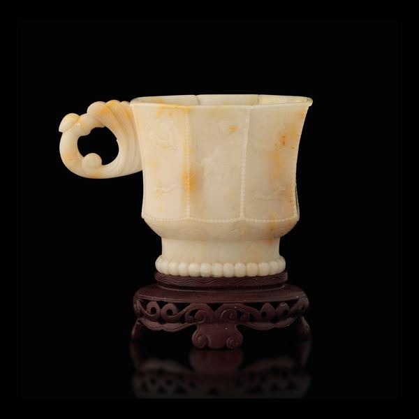 Coppa in giada bianca, Cina, Dinastia Qing, XIX secolo