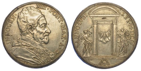 ROMA. INNOCENZO XII,  1691-1700. Piastra 1700/A. IX Jub.