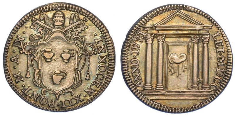 ROMA. INNOCENZO XII, 1691-1700. Giulio 1700/A. IX. Anno Santo.  - Auction Numismatics - I - Cambi Casa d'Aste