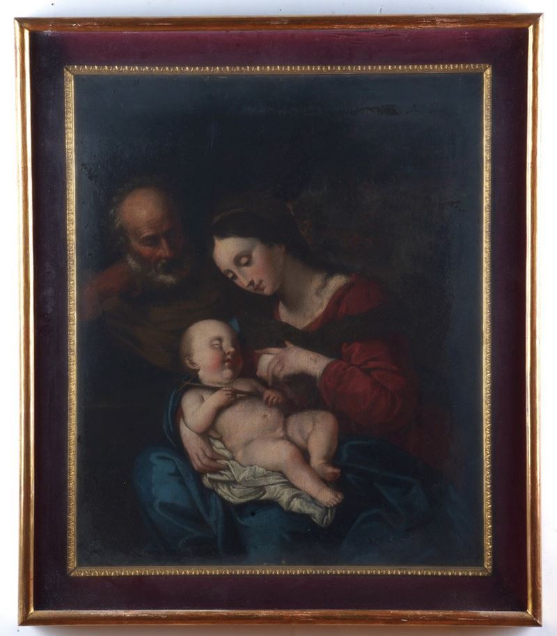Scuola del XVII secolo Sacra Famiglia  - olio su tela - Auction Old Masters - Cambi Casa d'Aste