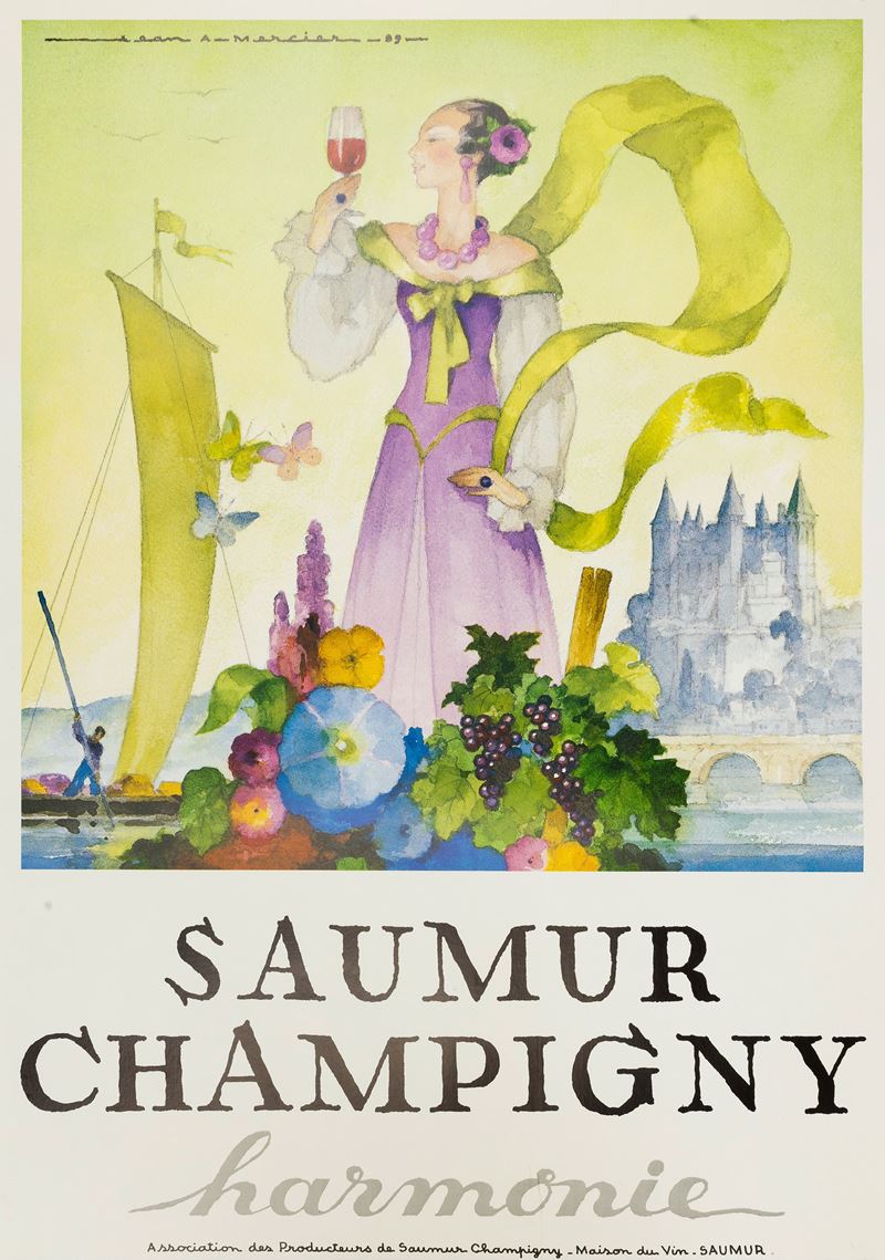 Jean Mercier : Saumur Champigny harmonie  - Auction POP Culture and Vintage Posters - Cambi Casa d'Aste