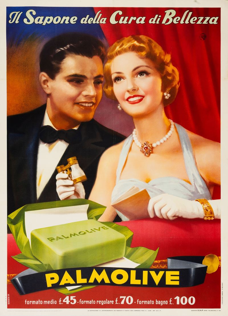 Anonimo : Il Sapone della Cura di Bellezza - Palmolive  - Auction POP Culture and Vintage Posters - Cambi Casa d'Aste