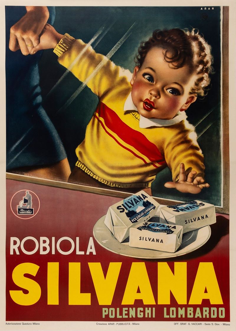 Arar : Robiola Silvana – Polenghi Lombardo, Lodi  - Auction POP Culture and Vintage Posters - Cambi Casa d'Aste