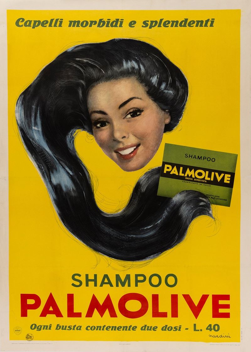 Pietro Nardini : Palmolive, Shampoo  - Auction POP Culture and Vintage Posters - Cambi Casa d'Aste