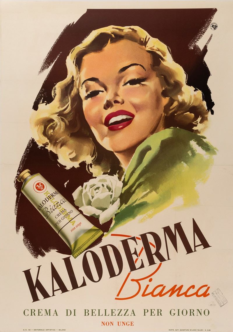 Anonimo : Crema Kaloderma Bianca  - Auction POP Culture and Vintage Posters - Cambi Casa d'Aste