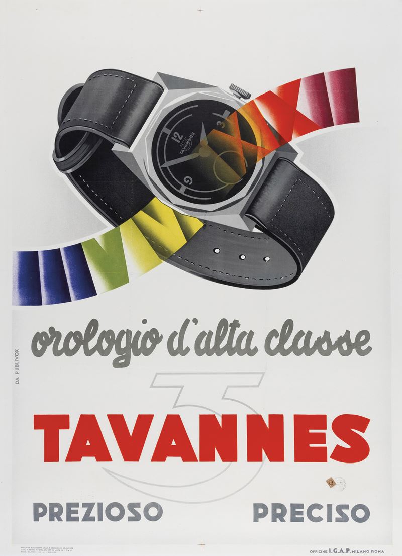 Anonimo : Tavannes - orologi di alta classe  - Asta Manifesti d'Epoca - Cambi Casa d'Aste