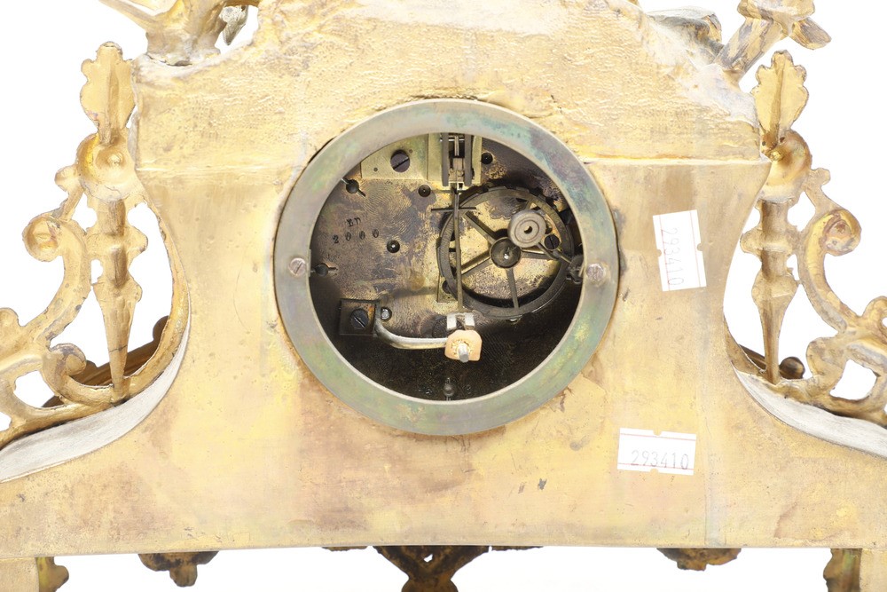 Pendola da Tavolo in Metallo Dorato. XIX-XX Secolo