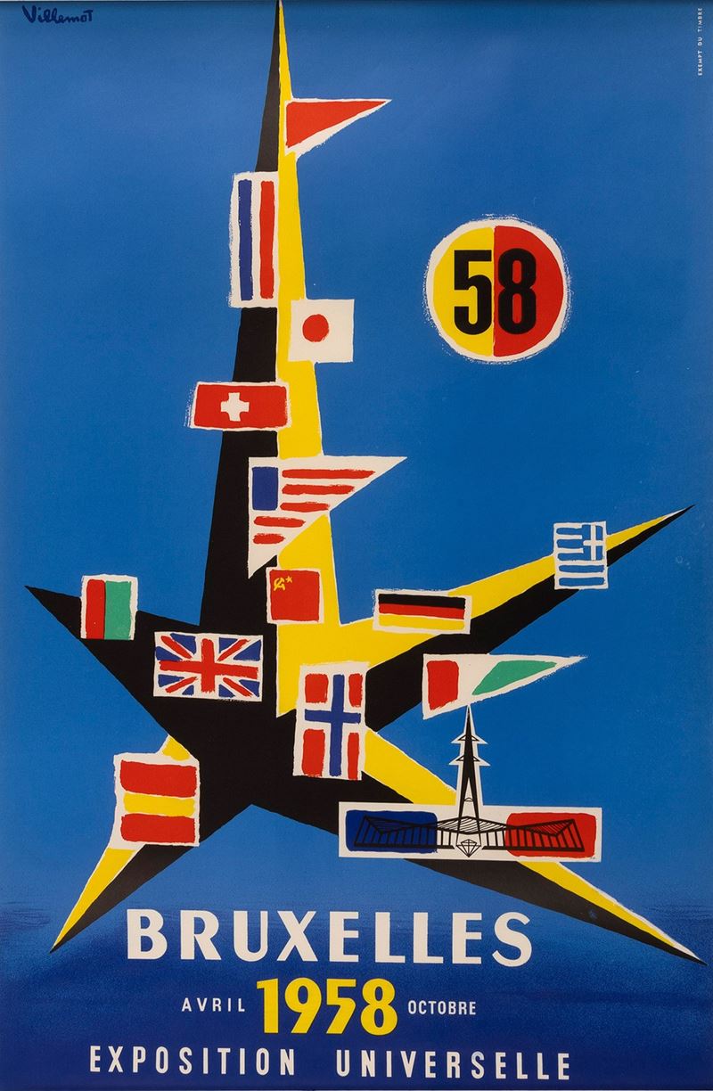 Bernard Villemont : Bruxelles, 1958  - Auction POP Culture and Vintage Posters - Cambi Casa d'Aste
