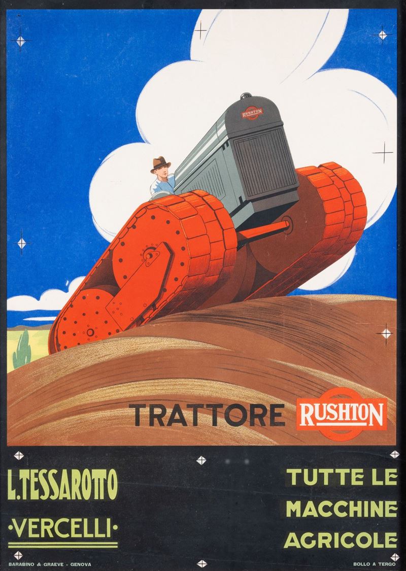 Anonimo : Trattore Rushton - tutte le macchine agricole  - Auction POP Culture and Vintage Posters - Cambi Casa d'Aste