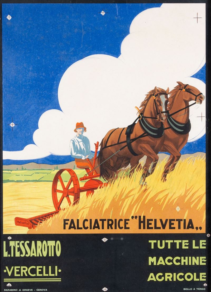 Anonimo : Faciatrice Helvetica - tutte le macchine agricole  - Auction POP Culture and Vintage Posters - Cambi Casa d'Aste
