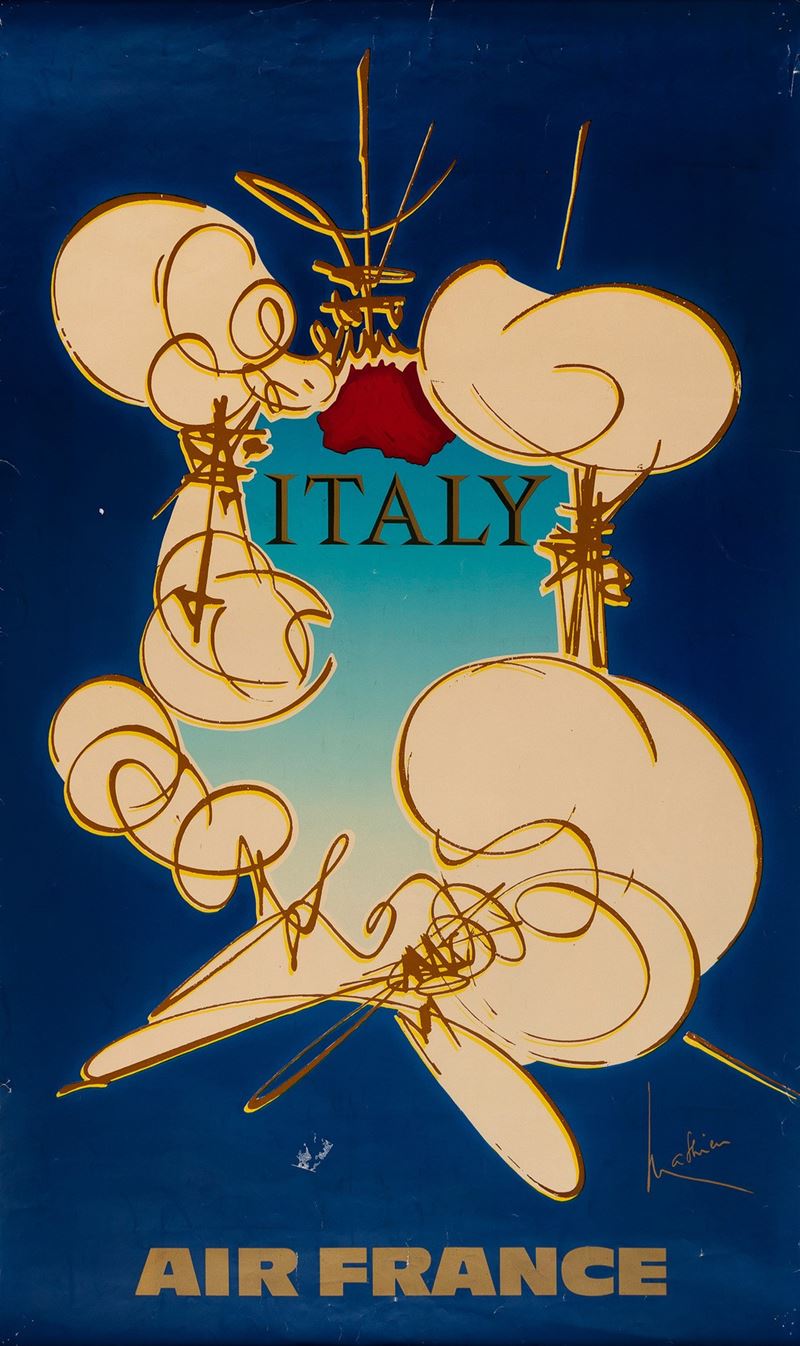Georges Mathieu : Air France, Italie  - Asta Pop Culture e Manifesti - Cambi Casa d'Aste