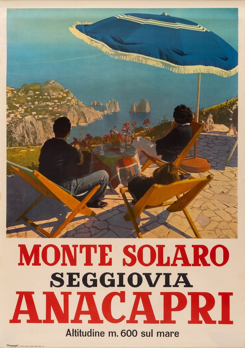 Anonimo : Monte Solaro, Anacapri – Capri  - Asta Pop Culture e Manifesti - Cambi Casa d'Aste