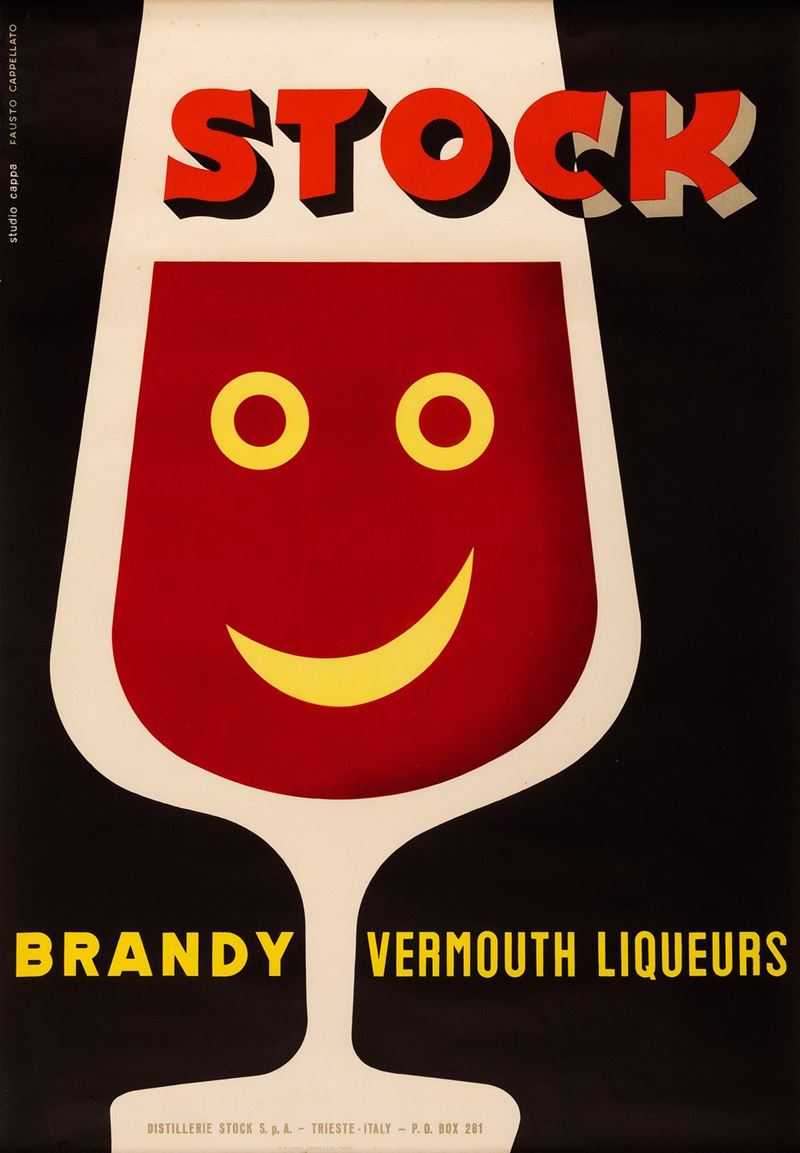 Fausto Cappellato : Stock brandy, vermouth, liquers - Trieste  - Auction POP Culture and Vintage Posters - Cambi Casa d'Aste