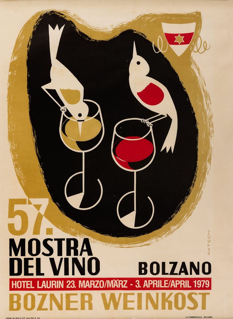 Luis Patsch : 57° Mostra del Vino - Bolzano 1979  - Asta Pop Culture e Manifesti - Cambi Casa d'Aste