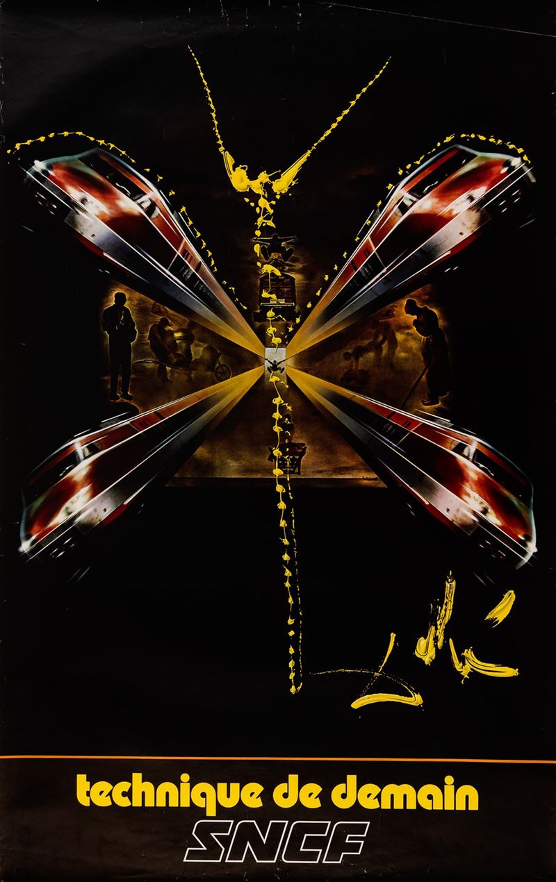 Dalì salvator : Ferrovie Francesi SNCF - TGV  - Asta Pop Culture e Manifesti - Cambi Casa d'Aste