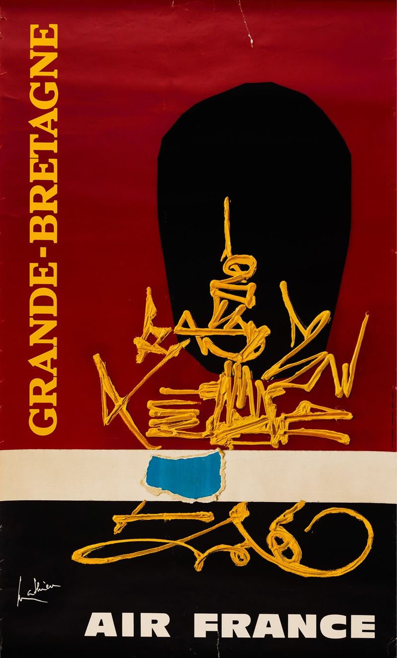 George Mathieu : Air France Grande Bretagne  - Auction POP Culture and Vintage Posters - Cambi Casa d'Aste