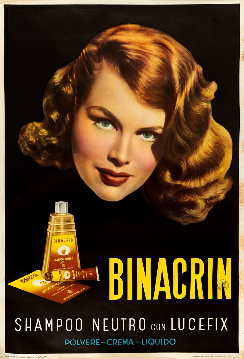 Anonimo : Shampoo Binacrin  - Auction POP Culture and Vintage Posters - Cambi Casa d'Aste