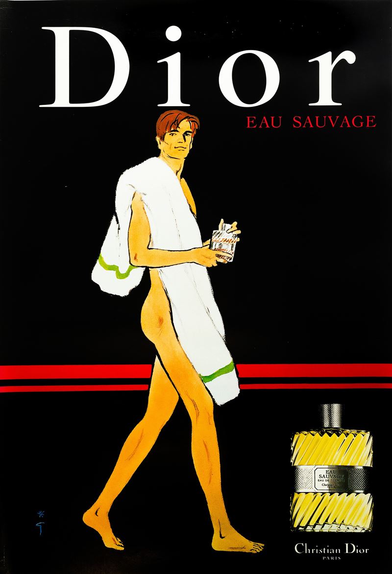 Gruau Renè : Profumo Dior Eau Sauvage  - Auction POP Culture and Vintage Posters - Cambi Casa d'Aste